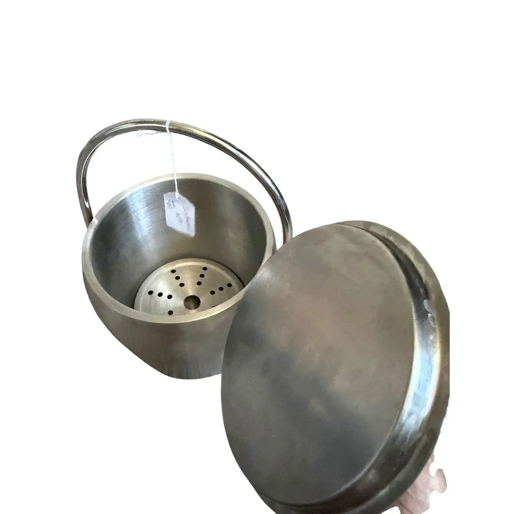 Brushed Stainless Steel Ice Bucket with Lid Handle and Drain Plate Insulated